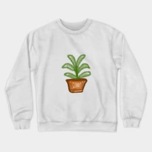 green leaves with pot watercolor design Crewneck Sweatshirt